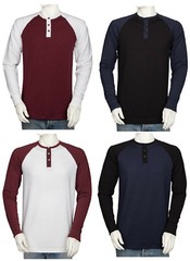 Styllion Big and Tall – Mens Raglan Henley Baseball Shirts – Long Sleeve – RHLS