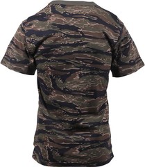 Mens Tiger Stripe Camouflage Tactical Military Short Sleeve T-Shirt