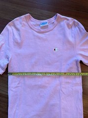 Champion Shirt Adult Teen Boy X-Small XS Pink Logo Short Sleeve Cotton Mens EUC