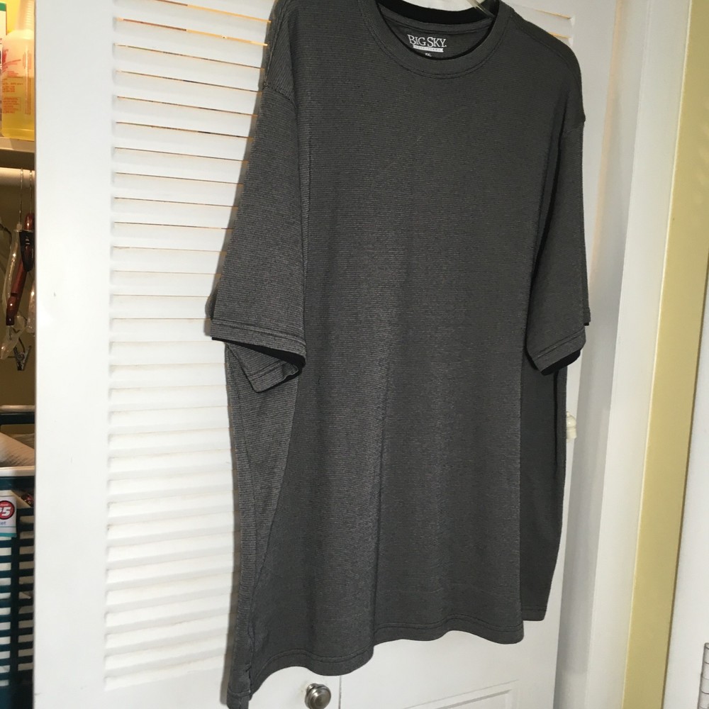 Sz 2xl Big Sky Outfitters shirt pull over gray tweed look poly cotton blend