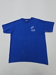 Fruit Of The Loom Unisex Kids T-Shirt Blue Graphic Vineyard Size M Good Condition