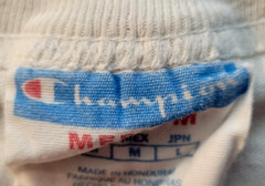 Champion Mens Embroidered Logo Shirt Med White Short Sleeve T-Shirt Vintage Y2K