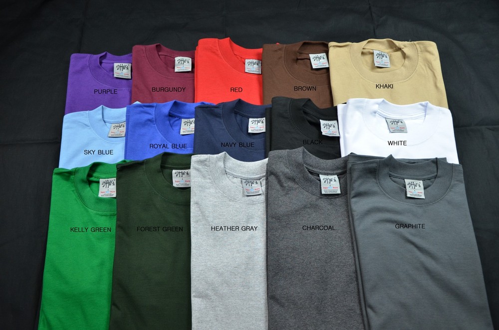 6 NEW SHAKA WEAR SUPER MAX HEAVY WEIGHT T-SHIRTS COLOR TEE PLAIN 5XLT TALL 6PC