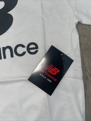 New Balance Stacked T-Shirt Size Boys Medium (10/12) White/Black RN# 63619