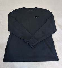 Patagonia Shirt Men’s Black Long Sleeve P-6 Graphic Logo Responsibili-Tee Size S