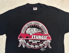 Vintage 1990s 1999 Sturgis Motorcycle Rally Black Hills Graphic T-Shirt, L NEW