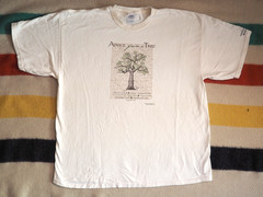 VTG Y2k Gildan Advice Tree Nature Art Outdoor Eco Beige Tee T-Shirt 2XL XXL