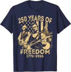 Abraham Lincoln Playing Guitar 4th July 250th Anniversary T-Shirt
