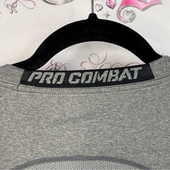 Nike long sleeve shirt dri fit grey silver Pro Combat Men’s Long Sleeve Gray Tee