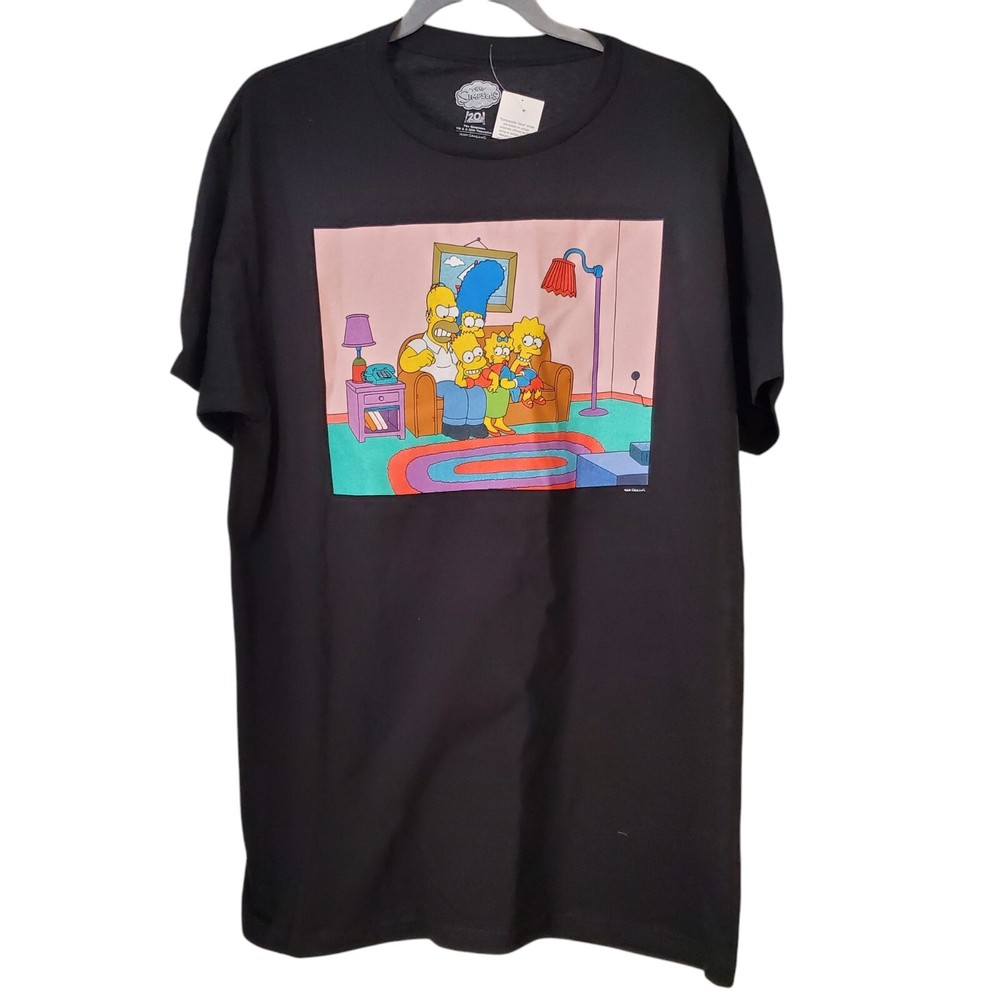 The Simpsons Men’s Graphic Tee Black Large Cotton Very Lightweight Easy care