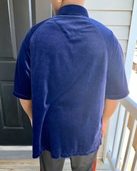 Reebok Classic Men’s Vintage Retro velvet like blue button down shirt top