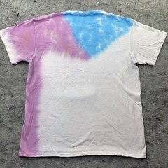 NASA Mens Shirt Large White Red Blue Tie Dye Buzz Aldrin American Flag USA Space