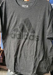 adidas Go-To Tee Men’s L Gray Graphic Logo Print Short Sleeve Crew Neck T-Shirt