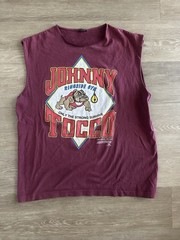 Johnny Tocco Vintage Ringside Gym Men’s XL Burgundy Cotton Knit Sleeveless Tee