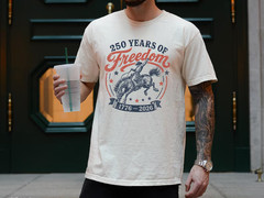 Retro 250 Years of Freedom Cowboy Horse Tee, 1776-2026 Western Shirt, 250th tee