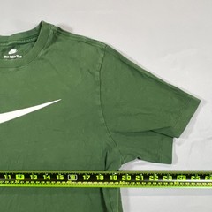 Nike T Shirt Mens Large Green Cotton Swoosh Logo Short Sleeve Crew Neck Pullover