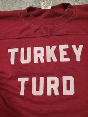 VTG 70s 80s USA Downerwear Mens Shirt Size Large “Turkey Turd” Short Skeeve