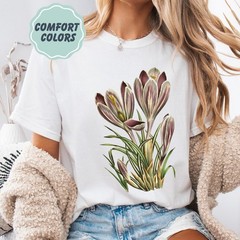 Irises Floral Comfort Tee Shirt Iris Flower Nature Gift Soft