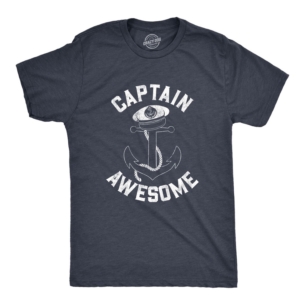 Mens Captain Awesome T Shirt Funny Sarcastic Boating Tee