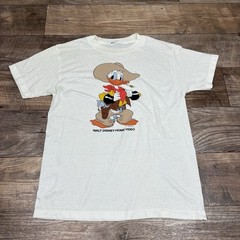 Vintage Donald Duck Cowboy Western Walt Disney Home Video Shirt Size L USA Made