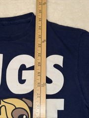 Pugs Not Drugs Fruit Of The Loom Heavy Cotton Dark Blue Size M Humor T-Shirt