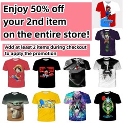 Comics Joker T-Shirt Cartoon Double-Sided Unisex Adult Size Large Medium Small