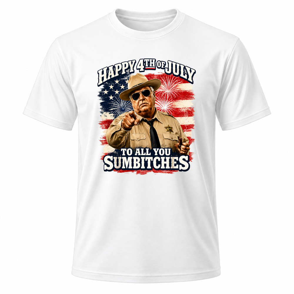 Happy 4th of July to All You Sum-Bitches Patriotic White Graphic T-Shirt