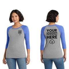 Custom Printed District Womens Perfect Tri 3/4-Sleeve Raglan Gift For Him DM136L