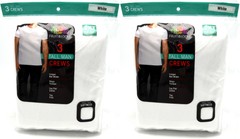 6 White Tall Man 2XT 50-52 Inch Crew Neck T-Shirts Fruit Of The Loom 127-132 CM