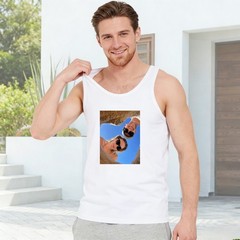 Men’s Tank Top for Father’s Day, Custom Child Name & Photo Print Cotton