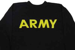 US Military Army Physical Fitness Uniform APFU Long Sleeve Shirt Black Large