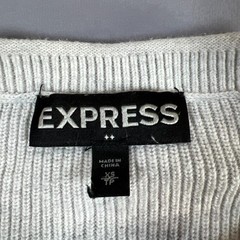 Express Henley Shirt Men XS Heathered Gray Cotton Ribbed Knit Long Sleeve Casual