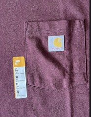 Carhartt Men’s Burgundy Loose Fit Pocket T-Shirt Size XL