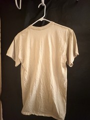 Gudetama The Lazy Egg short sleeve T shirt mens M 100% cotton beige front logo