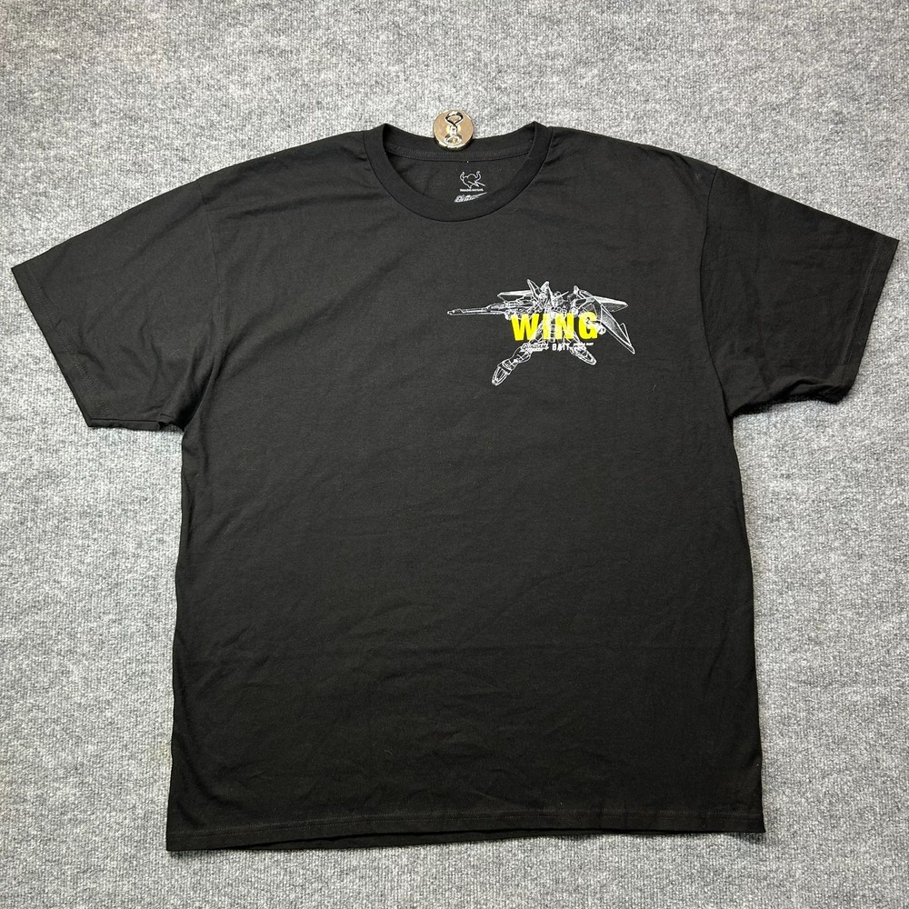 BAIT x Gundam Universe Men Wing Gundam T-Shirt Mens Black Short Sleeve Tee – 2XL