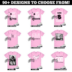 5 Medium Soft Pink White Black Foam Triple Sneaker T Shirt