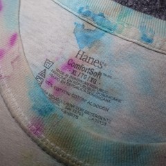Hanes Tie Dye Short Sleeve Comfort Soft T-Shirt XL Pastel Pink Blue Yellow