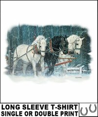 BEAUTIFUL DRAFT OR SHIRE OR COB OR GYPSY HORSES LONG SLEEVE T-SHIRT AB361