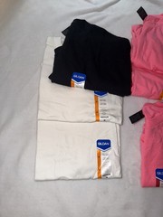 Lot of 7 New Gildan Cotton T-Shirts – Mixed Size(S, M, 2XL) – Pink, White, Black
