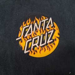 Santa Cruz Casual Crew Neck Short Sleeve Graphic Shirt Mens Size Large L Black