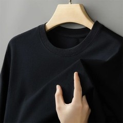 Men’s T-Shirt Short Sleeve Casual Cotton Fabric Solid Color Crew Neck T-Shirt