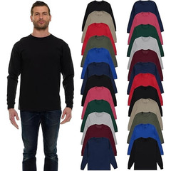 24 Pack Men’s Long Sleeve T-Shirts 2XL Dark Colors Cotton Blend Bulk Tees