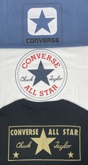 Converse Men’s Lot of 3 Logo Crew Tees in Black, White & Blue Pick Your Size NWT