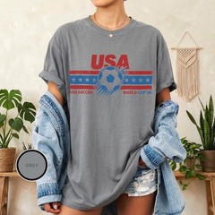 Vintage USA Soccer World 26 T-Shirt, USA Football Fan Shirt
