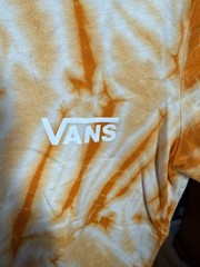 VANS OFF THE WALL T-Shirt Unisex S Orange-ish Tie-Dye Short Sleeve Summer Tee