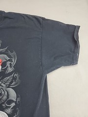 Gothic Woman Skull Graphics Mens XL Black Cotton T-shirt