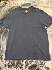 Common P eople Men’s Navy Waffle Knit Pocket T-Shirt