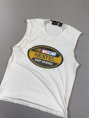 Vintage NASCAR White Muscle Tee Size Men’s XL