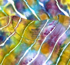 Handmade Ice Tie Dye T-Shirt 2XL Mens Womens Soft Cotton Rolled Ice Dye