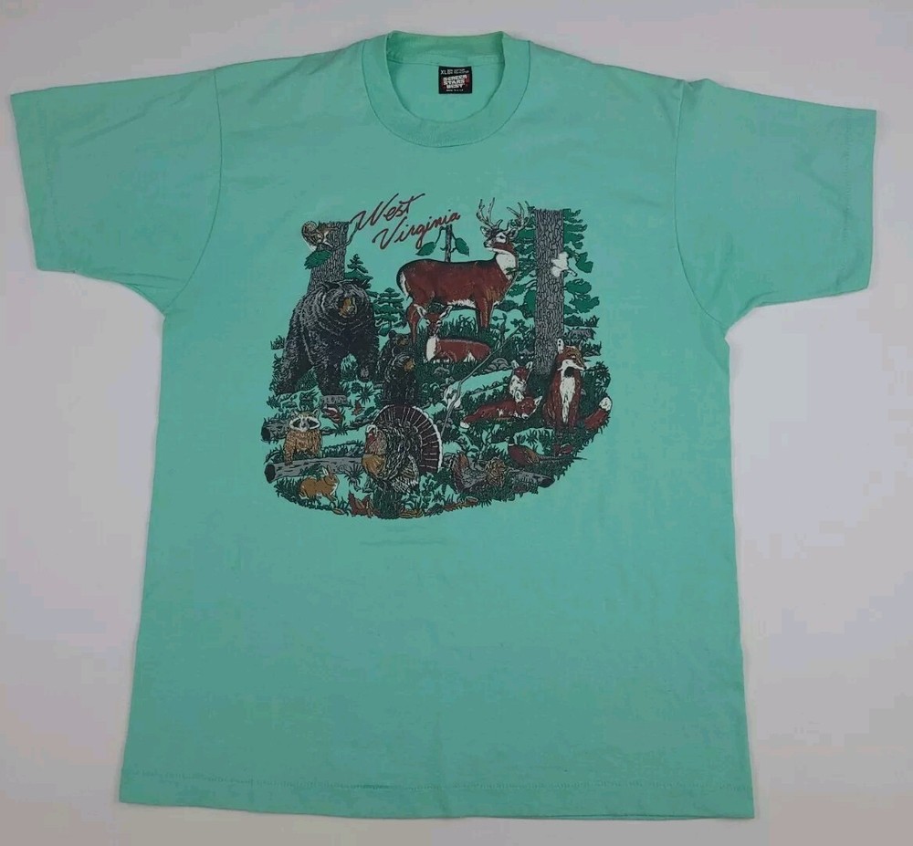Vintage West Virginia Outdoor Nature Animals Wildlife Wilderness Art T Shirt USA